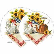 Reston Lloyd Rooster &amp; Copper Kettle Burner Cover s, Set of 4
