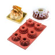 6-Cavity Mini Bundt Mold Baking Pan Savarin Kouglof Cookie Bakeware