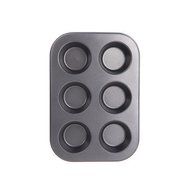 Lariy 6 Cups Pan Muffin Cupcake Steel Bread Baking Cupcake Bakeware Mould N5