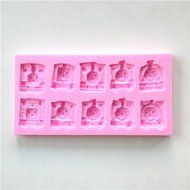 Wocuz W0564 10 Mini-train Jelly Pudding Candy Making Silicone Mold Cake Decoration Mould Fondant Chocolate Small... N2