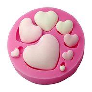 FOUR-C Silicone Mold Heart Fondant Cake Decorating Mould Color Pink N2