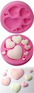 FOUR-C Silicone Mold Heart Fondant Cake Decorating Mould Color Pink N3