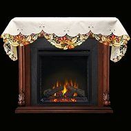 19" X 90" Wide Fireplace Mantel Scarf with Fall Leaves