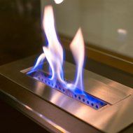 Genoa Freestanding Ventless Ethanol Fireplace. Tempered Safety Glass and Black Matte Finish. Perfect Indoor and... N5