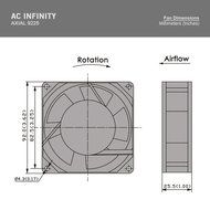 AC Infinity AXIAL 9225, Muffin Cooling Fan, 115V AC 92mm by 92mm by 25mm High Speed N2