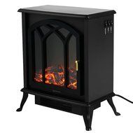 Giantex Free Standing Electric 1500W Fireplace Heater Fire Flame Stove Wood Adjustable N3