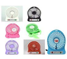 Pro-Shock 4-inch Portable Personal Battery Operated Fan Rechargeable with LED Light, Quiet ( PURPLE )