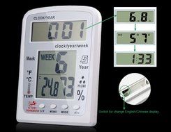 Momoday KT201 Multi-Function Big Screen Digital Clock/Week Temperature / Humidity Thermo-Humidity Meter with Alarm... N2