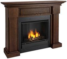 Real Flame Hillcrest Ventless Gel Fuel Fireplace Chestnut Oak