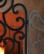 Baroque Ornate Iron Fireplace Screen N2