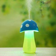 Annbully Cartoon USB Mini Mushroom Lights Shall Humidifier Humidifier Atomization Small Touch Light Switch (bule)