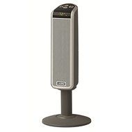 Space-Saving Ceramic Pedestal Heater with Digital Remote Control, 1500 Watts, 2 Settings, Timer, Silver