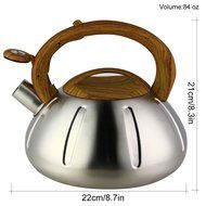 Riwendell Stainless Steel Whistling Tea Kettle 2.6-Quart Stove Top Kettle Teapot N5