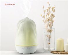 Kemier Ultrasonic Humidifier,Aromatherapy Essential Oil Diffuser ,Anti-dry Protection,100ML Capacity,2 beige color... N5