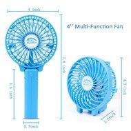 Portable Battery Fan USB Mini Personal Rechargeable Handheld Fan with Metal Clip, Foldable (Blue) N2