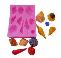 Longzang Small Sea Lifes Shell Conch Silicone Mold Sugar Craft DIY Gumpaste Cake Decorating Clay