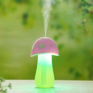 Mini Home Steam LED Ultrasonic Humidifier Mushroom Mist Maker Air Purifier