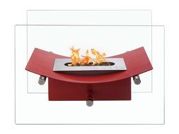 Verona - Ventless Tabletop Bio Ethanol Fireplace, Portable Fireplace (Black) N7