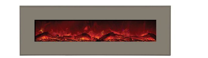 Amantii Advanced Series Wall Mount/Built-In Electric Fireplace with Coastal Blue Steel Surround, 58 Inch N4