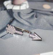 Creative 1PC Bow Arrow Crystal Ear Stud Women&#039;s Fashion Earrings Jewelry Gift