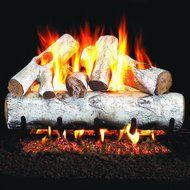 Peterson Real Fyre 18-inch White Birch Log Set With Vented Propane Ansi Certified G46 Burner - Variable Flame...