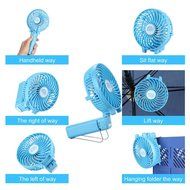 Portable Battery Fan USB Mini Personal Rechargeable Handheld Fan with Metal Clip, Foldable (Blue) N3