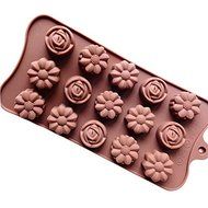 15 Holes New Rose Cake Chocolate Ice Lattice Silicone Mold Pan 8.6&quot;x4.1&quot;x0.59&quot; Color At Random N2