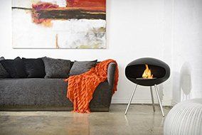 Cocoon Fires Ventless Ethanol Standing Model Terra Black Fireplace