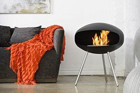 Cocoon Fires Ventless Ethanol Standing Model Terra Black Fireplace N2