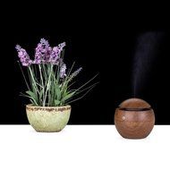 Topc Mini Ultrasonic Aroma USB Wooden Humidifier Portable Essential Oil Diffuser with 6 Color LED light N2