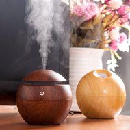 Topc Mini Ultrasonic Aroma USB Wooden Humidifier Portable Essential Oil Diffuser with 6 Color LED light N3