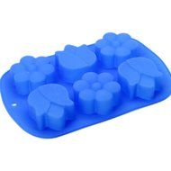 DUFUSTORE Chocolate Cake Candy Baking Silicone Bakeware Mould 6pcs Tulip Pattern Random Color