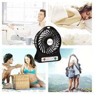 OPOLAR F101 Portable Rechargeable Fan, Mini USB fan with 1800mAh Lithium Battery, Night Light-Black