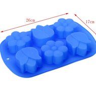 DUFUSTORE Chocolate Cake Candy Baking Silicone Bakeware Mould 6pcs Tulip Pattern Random Color N3