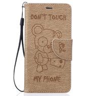 Galaxy Grand Prime Case, Galaxy Grand Prime Wallet Case,PHEZEN Cute Bear Don't Touch My Phone Design PU Leather... N2