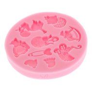 QINF 3D Baby Fondant Cake Mold,Food-grade Silicone Mold ,Chocolate Candy Soap Mold,Bakeware(Random Color) N3