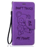 Galaxy Grand Prime Case, Galaxy Grand Prime Wallet Case,PHEZEN Cute Bear Don't Touch My Phone Design PU Leather... N11