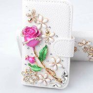 Spritech(TM) Bling Phone Case For Samsung Galaxy S6 Edge Plus,3D Handmade Colorful Crystal White Flower Accessary... N2