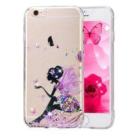 iPhone 6 Plus / 6S Plus Case,PHEZEN Beauty Butterfly Floral Flower Glitter Bling Crystal Rhinestone Diamond Clear... N3