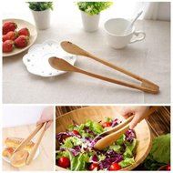 HENGSONG Bamboo Cooking Kitchen Tongs Food BBQ Salad Bacon Steak Bread Clip ClampTools N3