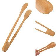 HENGSONG Bamboo Cooking Kitchen Tongs Food BBQ Salad Bacon Steak Bread Clip ClampTools N4