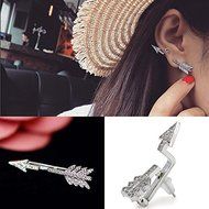 Creative 1PC Bow Arrow Crystal Ear Stud Women's Fashion Earrings Jewelry Gift N3