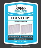 2 Hunter 30920 Home Revolution Brand Air Purifier Filter Replacement; Fits Hunter Models: 30050, 30055, 30065,... N2