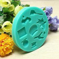 Halloween Witch Broom Fondant Cake Decoration Mold Silicone Cake Mould N4