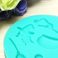 Halloween Witch Broom Fondant Cake Decoration Mold Silicone Cake Mould N5