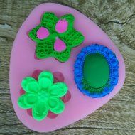 Click Down 3 Different Flower Silicone Mould Cake Topper Decoration Fondant Mold