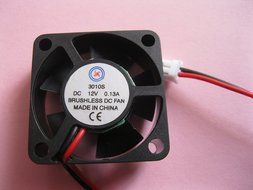 2 pcs Brushless DC Cooling Fan 12V 3010S 5 Blades 2 wire 30x30x10mm Sleeve-bearing Skywalking