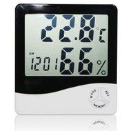 LanLan Hot sale!! New LCD Digital Thermometer Temperature Humidity Meter Hygrometer Clock HTC-1 free shipping...