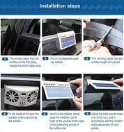 Car Fan, SanSiDo Solar Powered Auto Car Front/Rear Window Built-in Battery Rechargeable Air Vent Ventilator Mini... N3