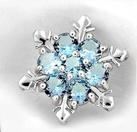 Hot Women Silver Blue Crystal Snowflake Flower Charm Pendant Necklace Jewelry